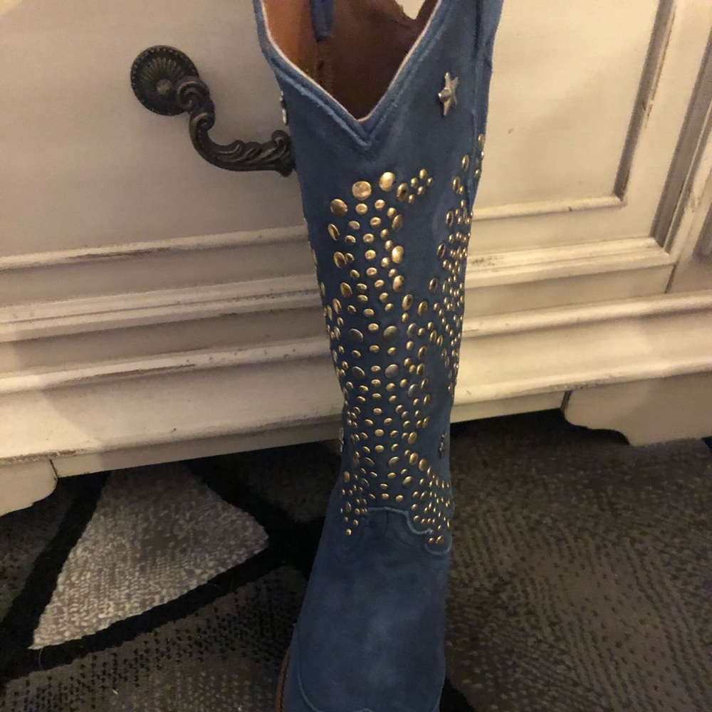 Elvis Presley Blue Suede Cow Girl Boots